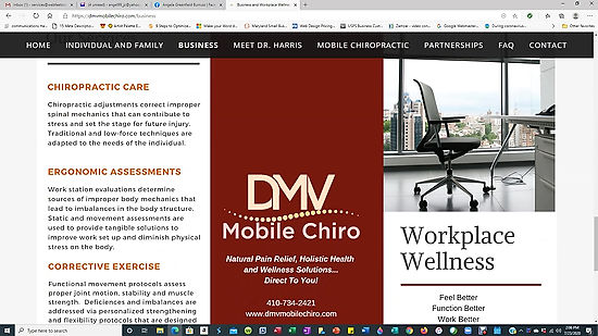 DMV Mobile Chiro Website After